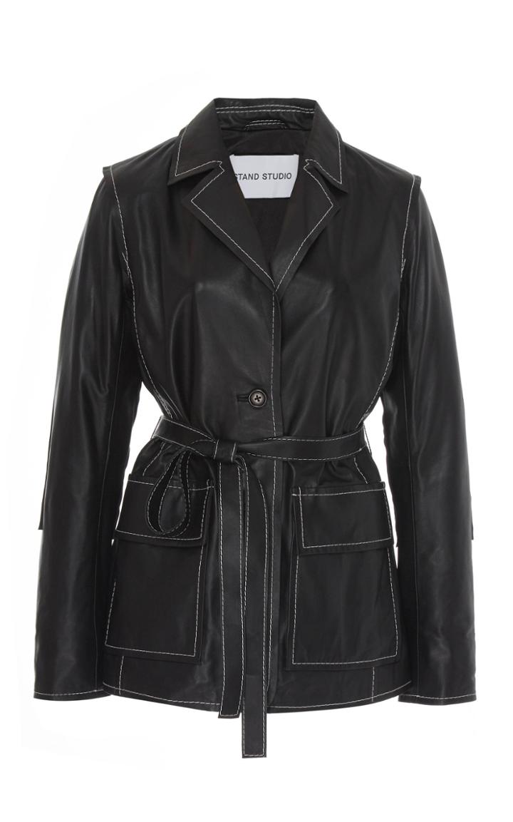 Stand Studio Ariana Leather Blazer