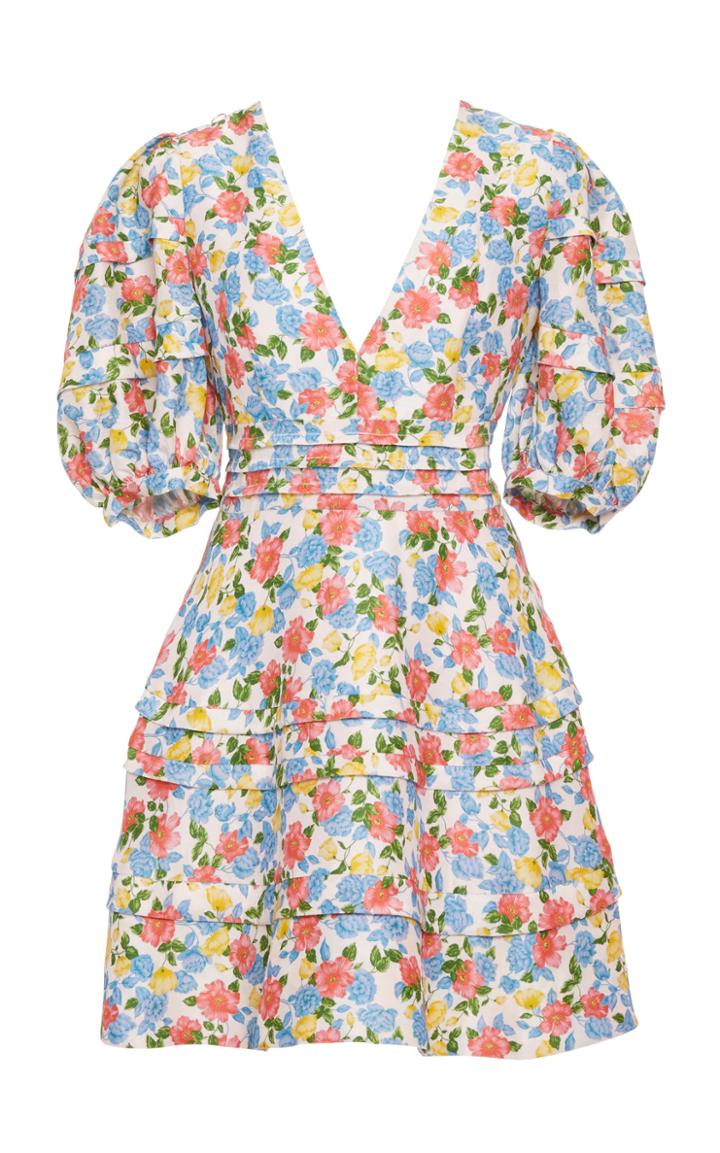 Moda Operandi Amur Avian Floral A-line Mini Dress Size: 2