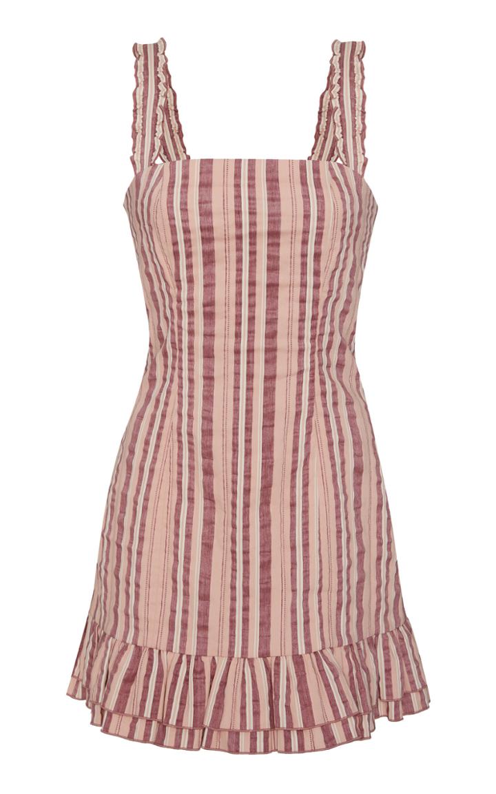 Alexis Brandy Striped Cotton-blend Mini Dress
