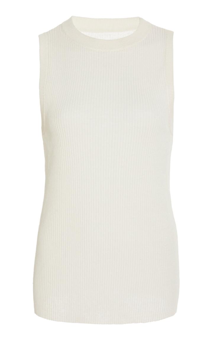 St. Agni Milo Ribbed Linen Top