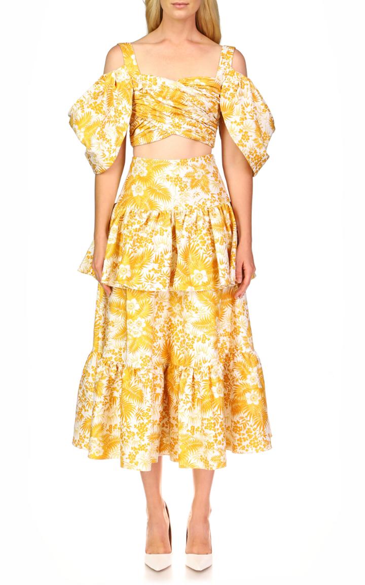 Moda Operandi Amur Annalise Tiered Cotton Skirt