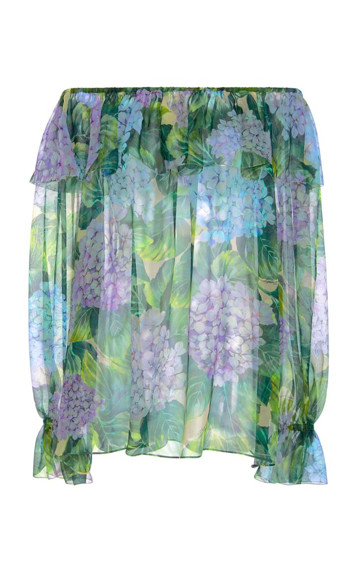 Dolce & Gabbana Floral-print Silk-chiffon Blouse