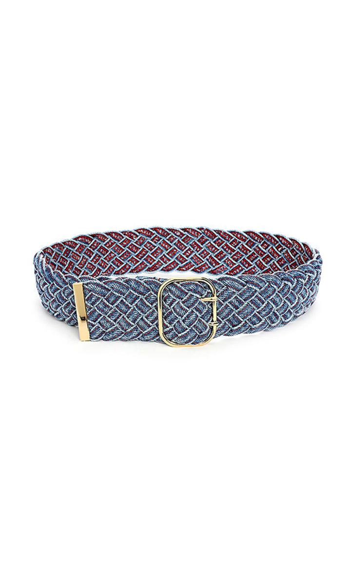 Moda Operandi Philosophy Di Lorenzo Serafini Wide Braided Denim Belt Size: 36