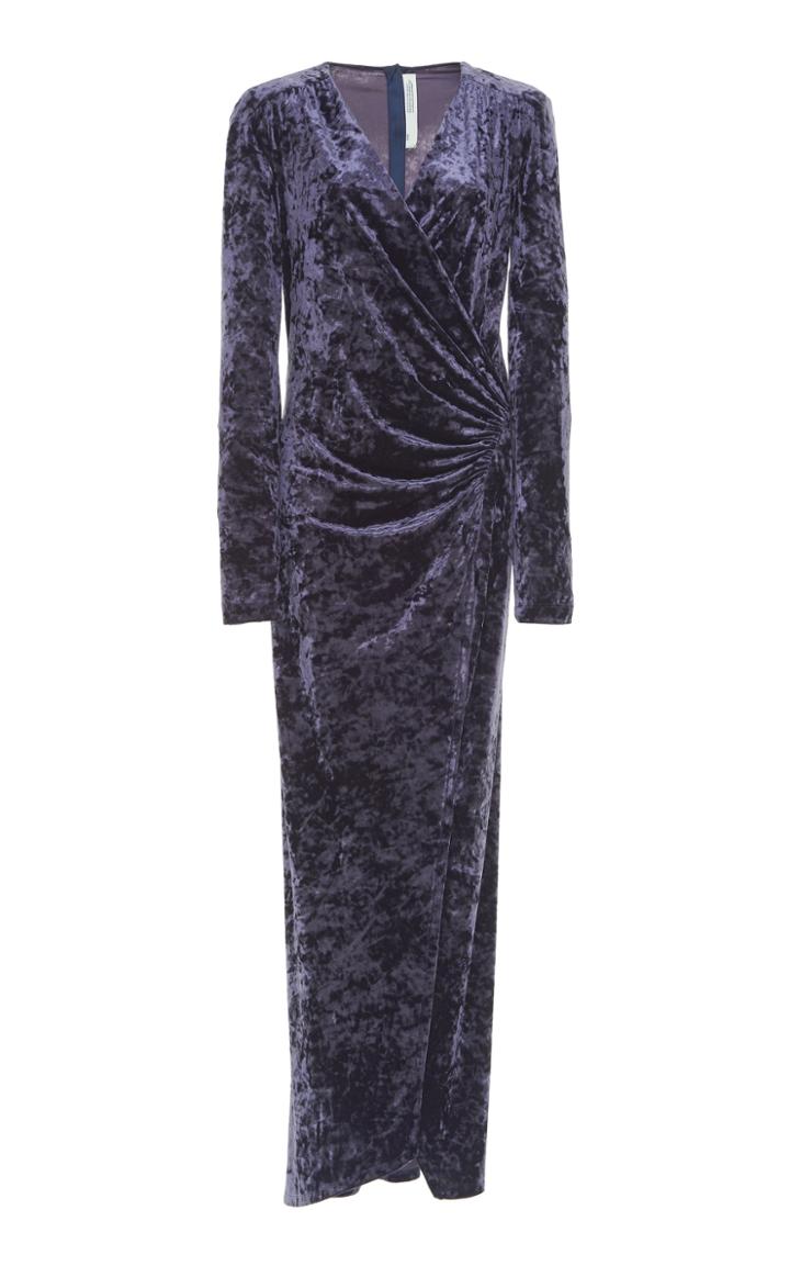Off-white C/o Virgil Abloh Velvet Wrap Maxi Dress