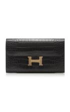 Herms Vintage By Heritage Auctions Herms Matte Black Alligator Constance Long Wallet
