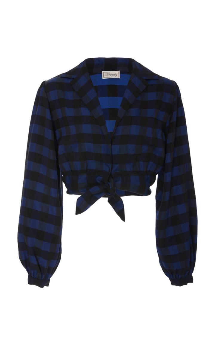 Temperley London Stirling Cropped Tie Shirt