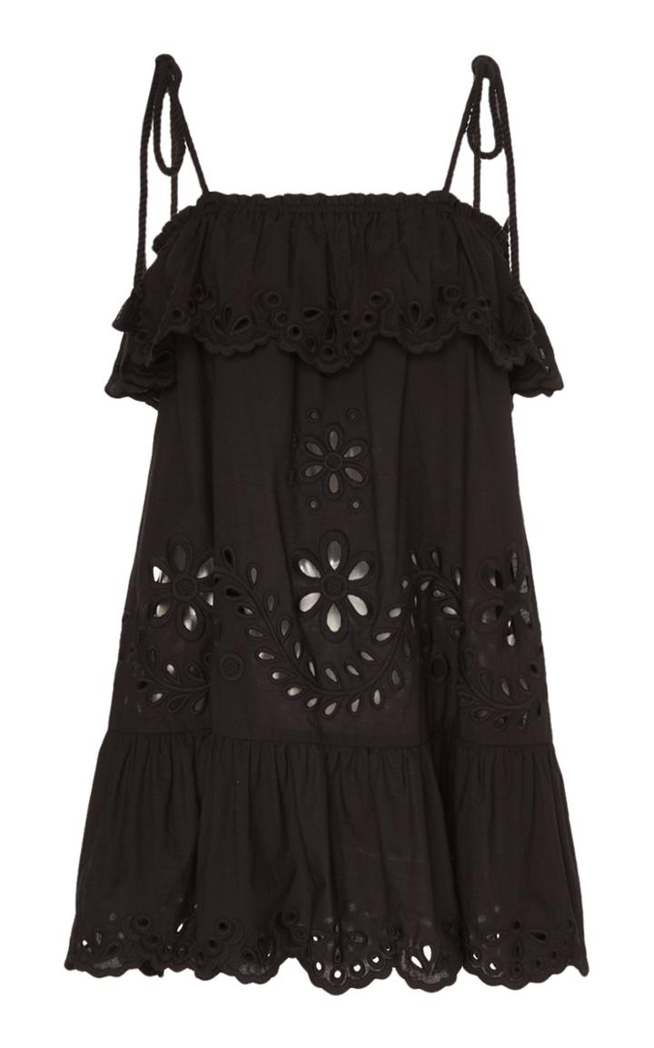 Red Valentino Broderie Anglaise Cotton Poplin Mini Dress