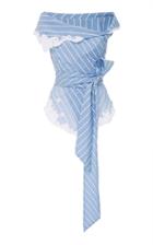 Jonathan Simkhai Off Shoulder Lace Trim Peplum Top