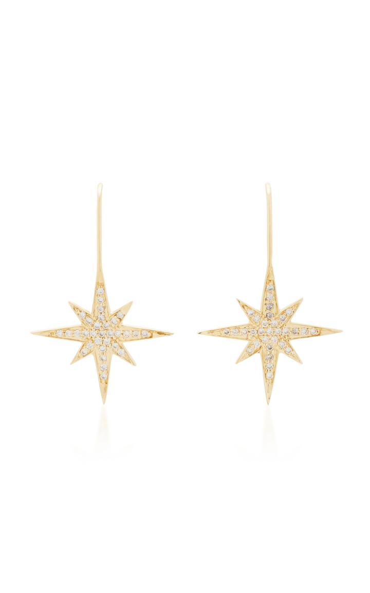 Sydney Evan Starburst 14k Gold And Diamond Earrings
