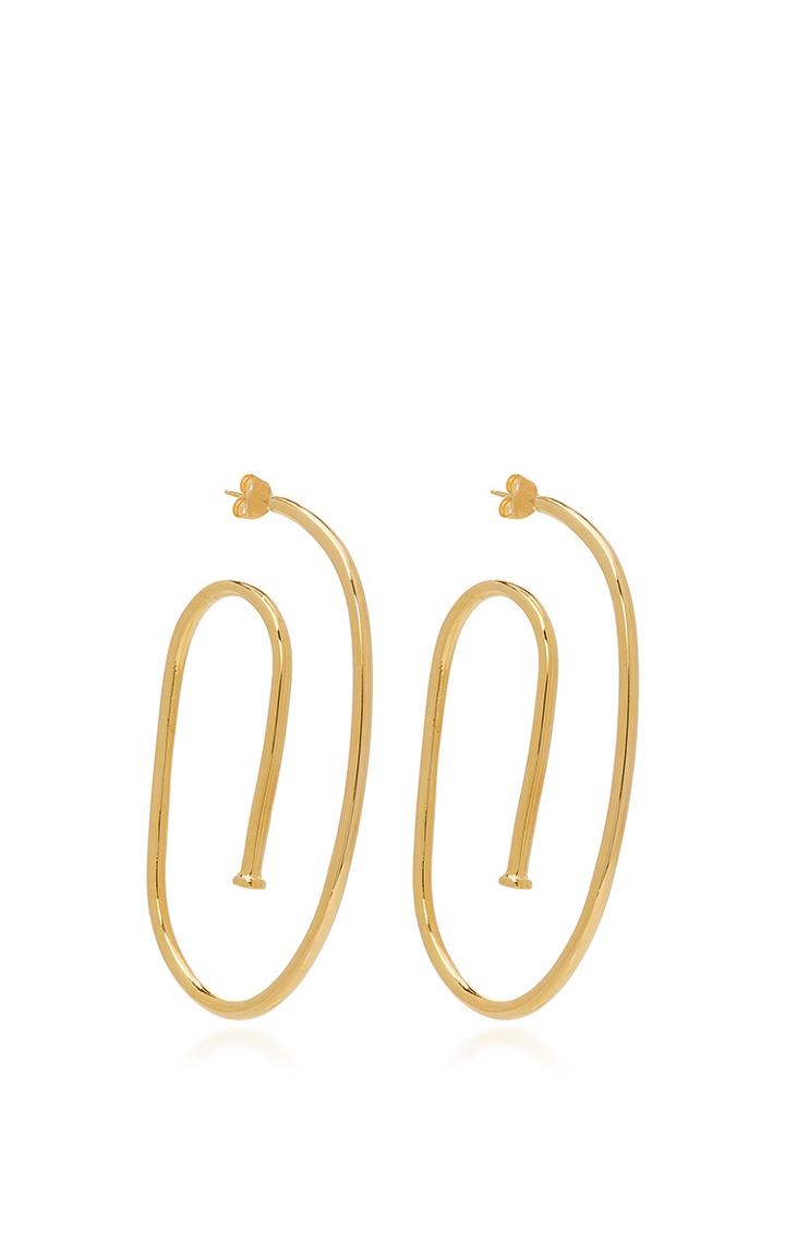 Jennifer Fisher Large Pipe Hoop Earrings In Gold