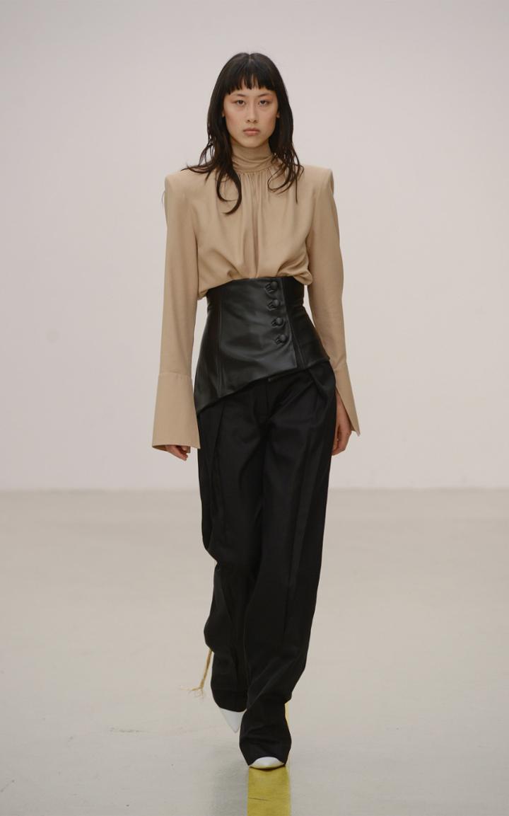 Aleksandre Akhalkatsishvili Ruched Neckline Satin Blouse