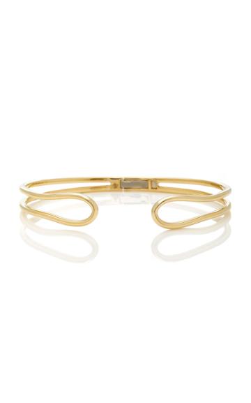 Sabine Getty Yellow Gold Hinged Wave Bracelet