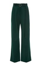 Sies Marjan Blanche Pleated Belted Wool Wide-leg Pants