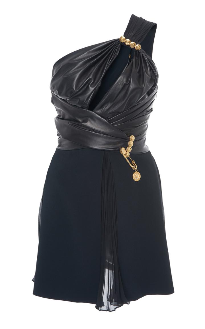 Versace Embroidered Cutout Mini Dress