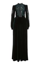 Moda Operandi Costarellos Marcelle Lace-detailed Silk Velvet Gown