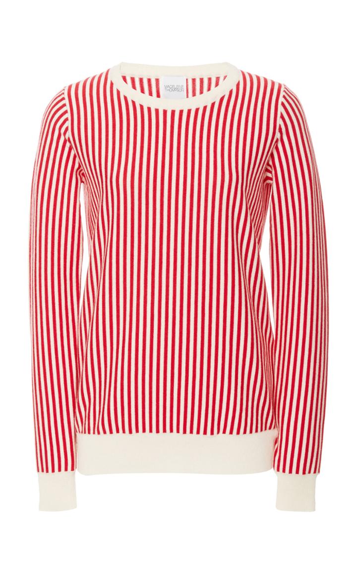 Moda Operandi Madeleine Thompson Blenheim Striped Silk-cashmere Top Size: M