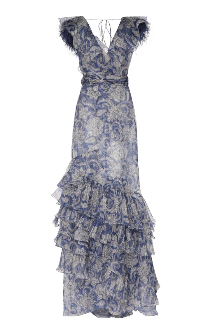 Johanna Ortiz Sea Nymph Ruffled Silk-organza Gown