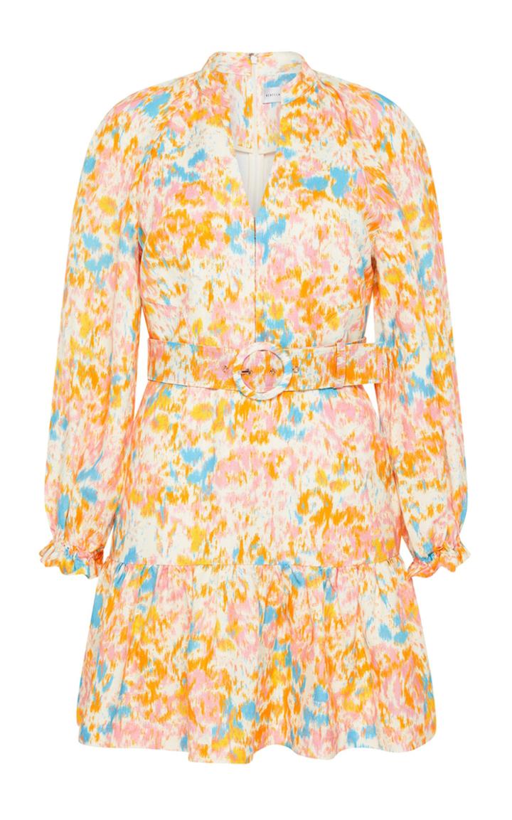 Moda Operandi Rebecca Vallance Ottoman Printed Linen-blend Mini Dress