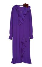 Moda Operandi Victoria Beckham Ruffled Silk Shirt Dress Size: S