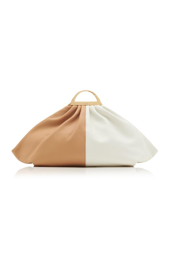 The Volon Gabi Color-block Leather Clutch