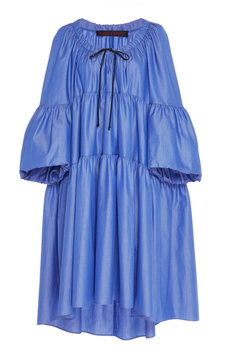 Martin Grant Short Sleeve Tiered Dress