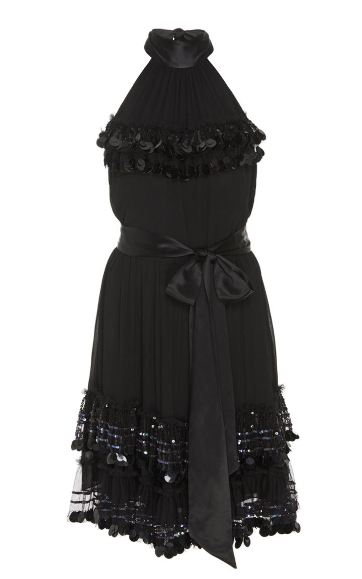 Moda Operandi Temperley London Sylvan Paillette-embellished Chiffon Mini Dress Size: