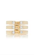 The Last Line 14k Gold And Diamond Three-row Ring