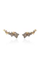 Sorellina 18k Gold Diamond Flower Wing Stud Earrings