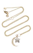Sydney Evan Yellow Gold Moon And White Gold Star Charm