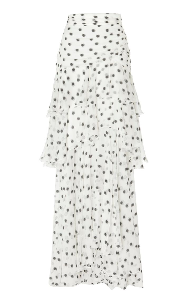 Zuhair Murad Polka Dot-embroidered Chiffon Skirt