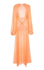 Moda Operandi Attico Open-back Balloon Sleeved Chiffon Maxi Dress Size: 38