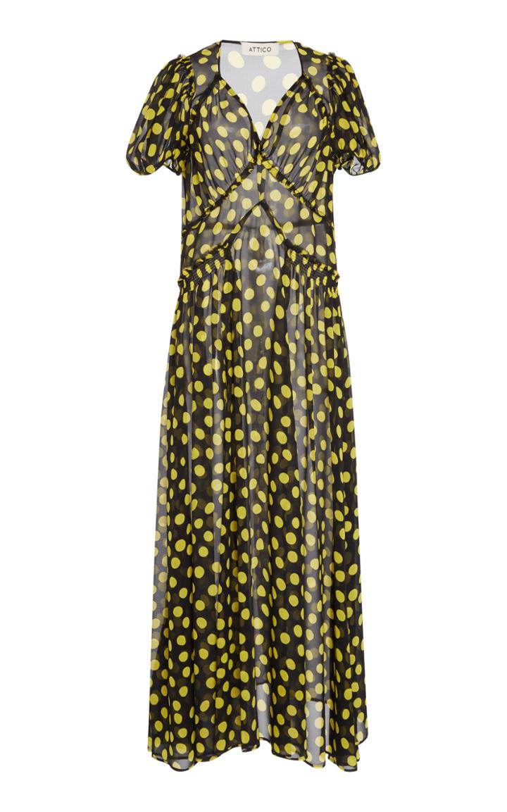 Attico Midi Polka Dot Dress