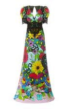 Moda Operandi Naeem Khan Lace-accented Abstract-printed Silk Gown Size: 2