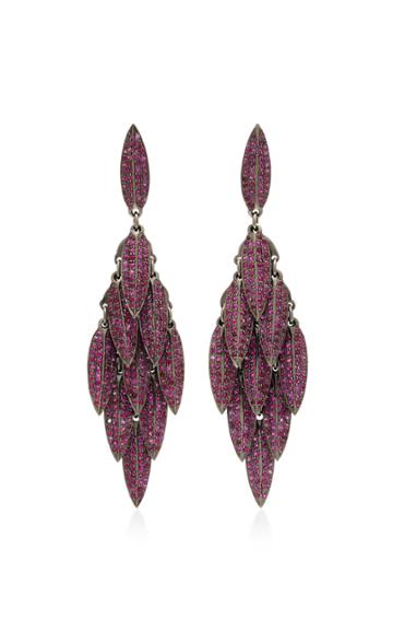 Sanjay Kasliwal Ruby Petal Earrings