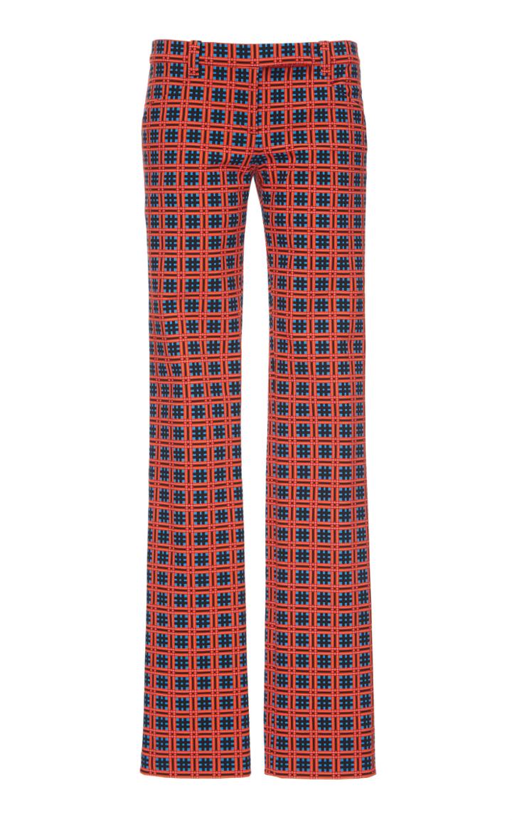 Versace Printed Straight-leg Cotton-blend Pants