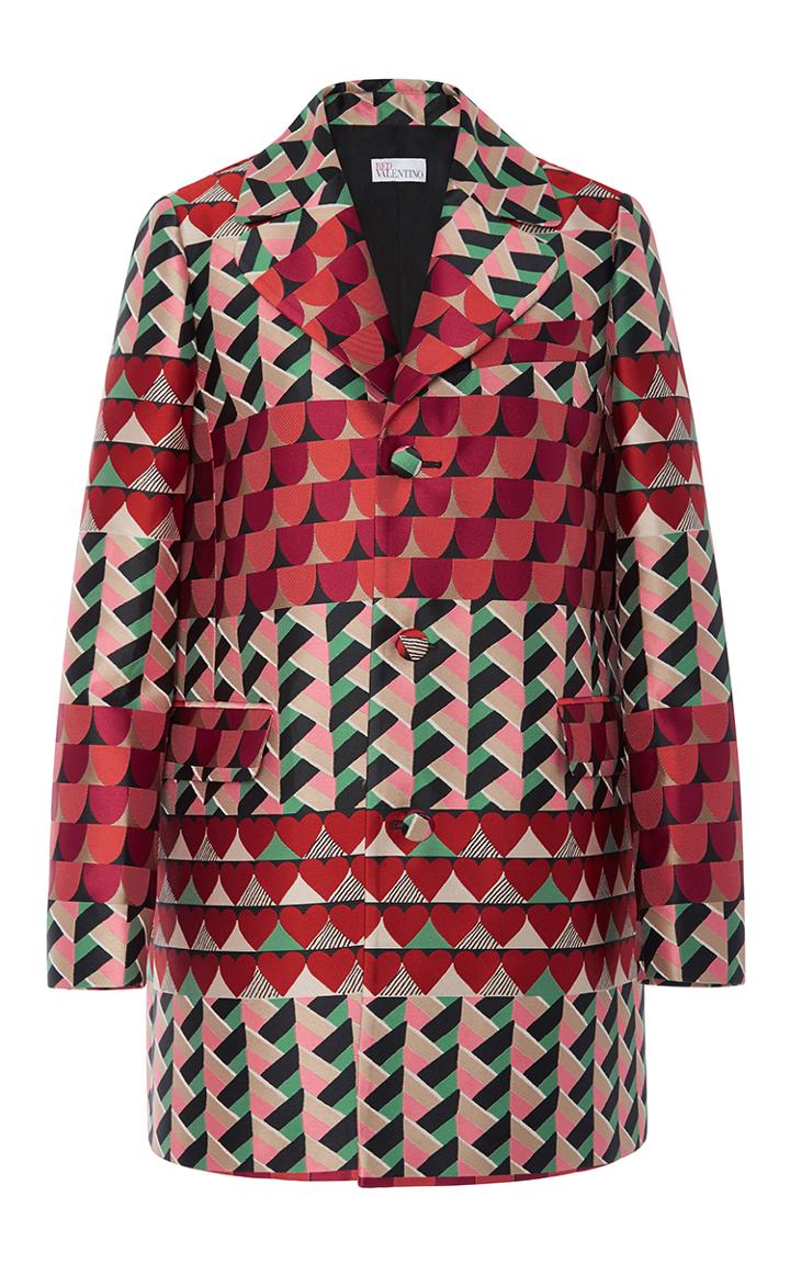 Red Valentino Patchwork Jacquard Coat