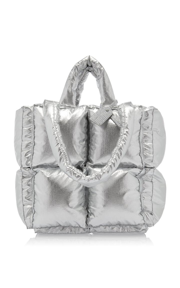 Off-white C/o Virgil Abloh Puffy Small Metallic Nylon Bag