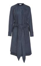 Partow Poe Leather Trench Coat Dress