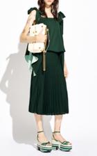 Moda Operandi Valentino Tie-detailed Draped Georgette Midi Dress
