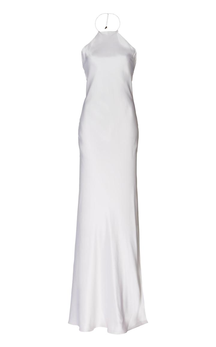 Michael Lo Sordo Silk-satin Halter Gown