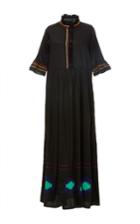 Cynthia Rowley Embroidered Cotton Voile Maxi Dress