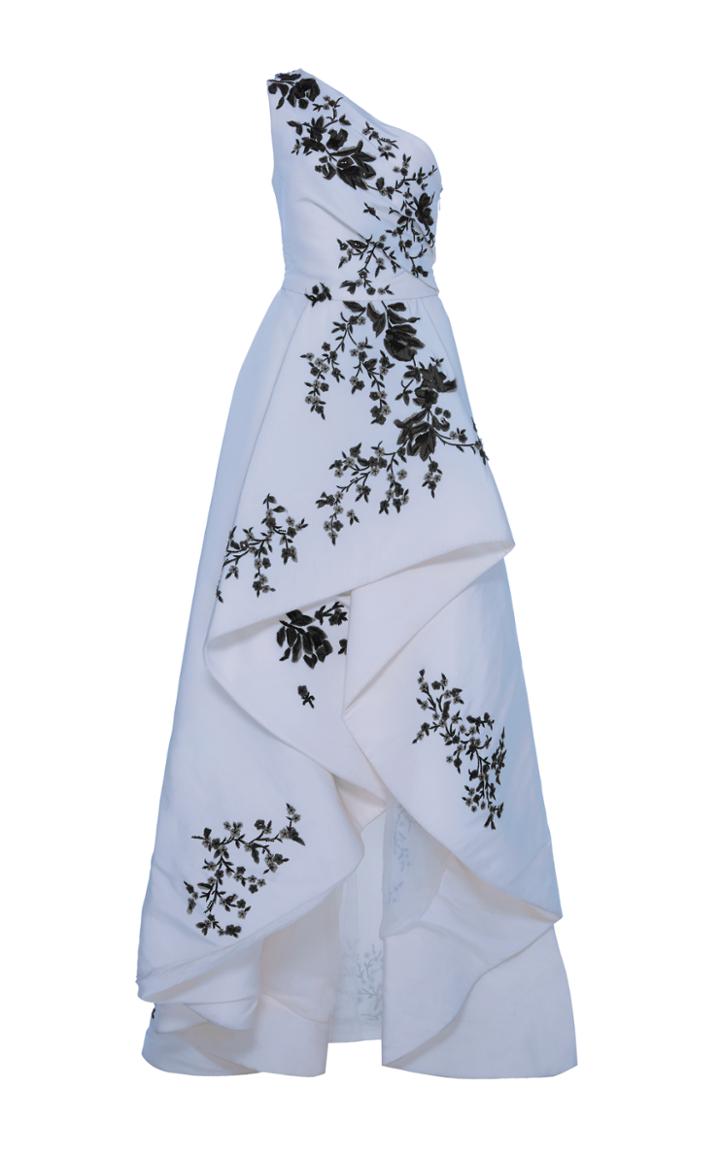 Monique Lhuillier One Shoulder Asymetrical Gown