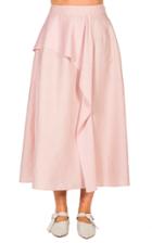 Moda Operandi Agnona Ruffled Linen-blend Midi Skirt