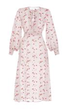 Luisa Beccaria Embroidered Georgette Chemisier Dress