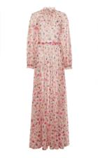 Moda Operandi Luisa Beccaria Floral Printed Mock Neck Georgette Maxi Dress Size: 38