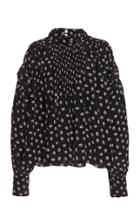 Isabel Marant Cecilie Mock Neck Blouson Sleeve Top
