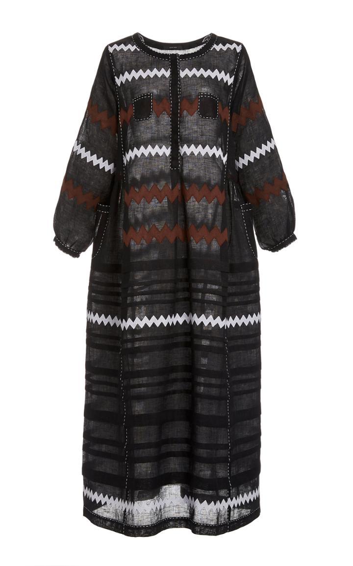 Vita Kin Gabrielle Embroidered Linen Midi Dress