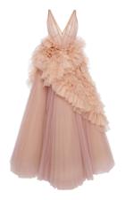 J. Mendel Pleated Ruffled Silk-blend Tulle Gown