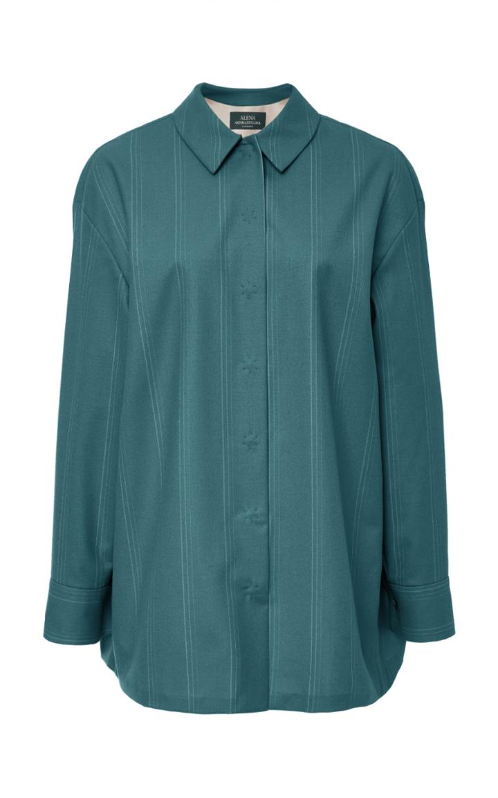 Alena Akhmadullina Stripe Collared Wool Shirt
