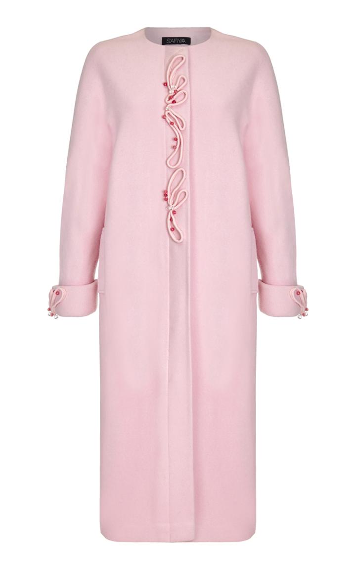 Safiyaa Mallow Embellished Long Coat